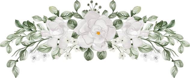 flower arrangement of Gardenia white watercolor illustration